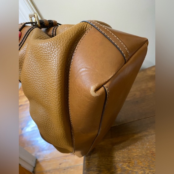 Burberry Tan Leather Bridle Trim Hepburn Crossbody Shoulder Bag - Picture 2 of 10